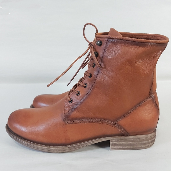 Maison Bulle Women Distressed Gypsy Hippie Mid-Calf Tan Leather Ankle Boots 42 - Picture 4 of 11